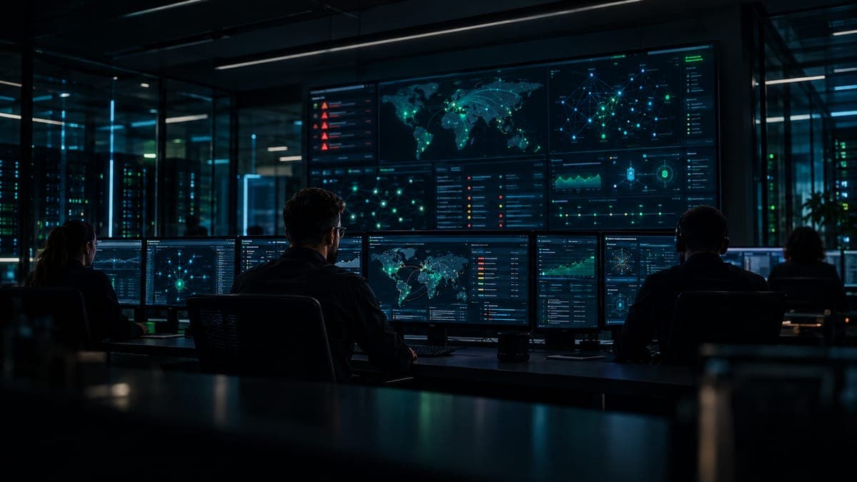 Analistas en el SOC con paneles de monitoreo